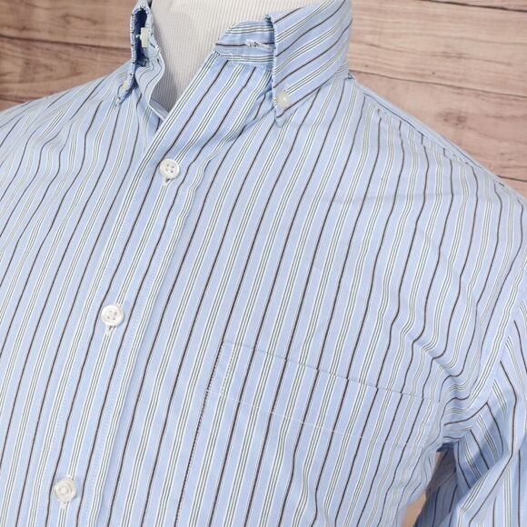 JOS A BANK CLASSIC COLLECTION TAILORED FIT BLUE STRIPED BUTTON DOWN SHIRT MENS M - Picture 2 of 6